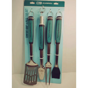 Char-Broil Comfort-Grip Stainless Steel BBQ Tool Set, 4-Piece, Dishwasher Safe